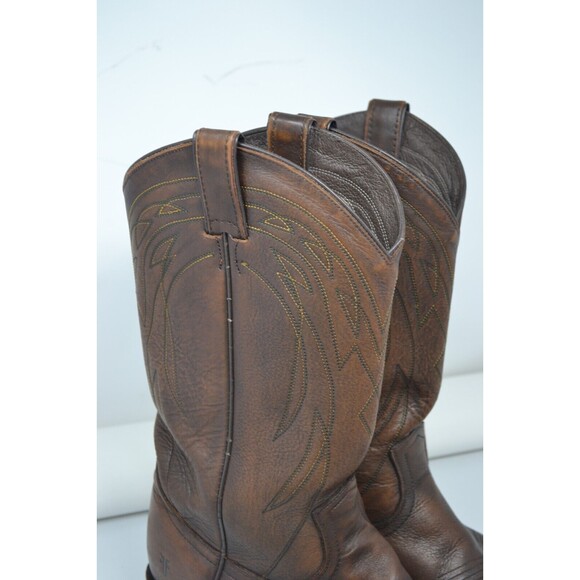 Frye Bruce Pull On 3487688 Dark Brown Men’s Cowboy Western Leather Boot Sz 10 B - Picture 3 of 16